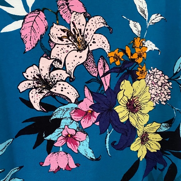 NWOT Guess Teal Floral Bodycon Mini Dress - Picture 3 of 7